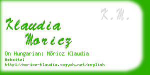 klaudia moricz business card