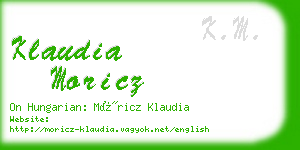 klaudia moricz business card